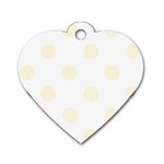 Polka Dots - Cornsilk Yellow on White Dog Tag Heart (Two Sides)