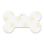 Polka Dots - Cornsilk Yellow on White Dog Tag Bone (Two Sides)