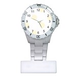 Polka Dots - Cornsilk Yellow on White Nurses Watch