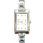 Polka Dots - Cornsilk Yellow on White Rectangle Italian Charm Watch