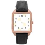 Polka Dots - Cornsilk Yellow on White Rose Gold Leather Watch
