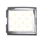 Polka Dots - Cornsilk Yellow on White Mega Link Italian Charm (18mm)