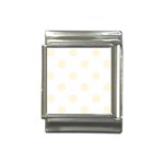 Polka Dots - Cornsilk Yellow on White Italian Charm (13mm)