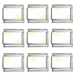 Polka Dots - Cornsilk Yellow on White 9mm Italian Charm (9 pack)