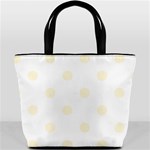 Polka Dots - Cornsilk Yellow on White Bucket Bag