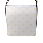 Polka Dots - Cornsilk Yellow on White Flap Closure Messenger Bag (L)