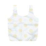 Polka Dots - Cornsilk Yellow on White Full Print Recycle Bag (M)