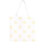 Polka Dots - Cornsilk Yellow on White Grocery Light Tote Bag