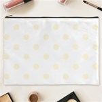 Polka Dots - Cornsilk Yellow on White Cosmetic Bag (XXXL)