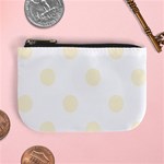 Polka Dots - Cornsilk Yellow on White Mini Coin Purse