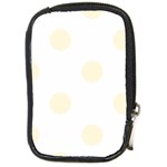 Polka Dots - Cornsilk Yellow on White Compact Camera Leather Case