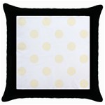 Polka Dots - Cornsilk Yellow on White Throw Pillow Case (Black)