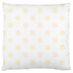 Polka Dots - Cornsilk Yellow on White Large Cushion Case (One Side)