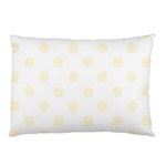 Polka Dots - Cornsilk Yellow on White Pillow Case (One Side)