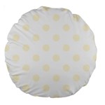Polka Dots - Cornsilk Yellow on White Large 18  Premium Round Cushion