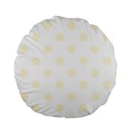 Polka Dots - Cornsilk Yellow on White Standard 15  Premium Round Cushion