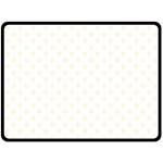 Polka Dots - Cornsilk Yellow on White Fleece Blanket (Large) (One Side)