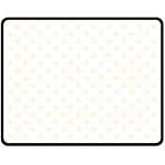 Polka Dots - Cornsilk Yellow on White Double Sided Fleece Blanket (Medium) (Two Sides)