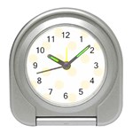 Polka Dots - Cornsilk Yellow on White Desk Alarm Clock