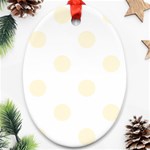 Polka Dots - Cornsilk Yellow on White Ornament (Oval)