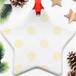 Polka Dots - Cornsilk Yellow on White Ornament (Star)