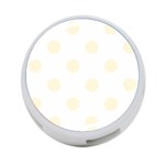 Polka Dots - Cornsilk Yellow on White 4-Port USB Hub (One Side)