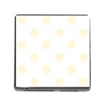 Polka Dots - Cornsilk Yellow on White Memory Card Reader (Square)