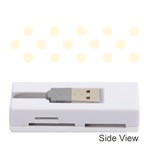Polka Dots - Cornsilk Yellow on White Memory Card Reader (Stick)