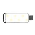Polka Dots - Cornsilk Yellow on White Portable USB Flash (One Side)