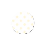 Polka Dots - Cornsilk Yellow on White Golf Ball Marker (4 pack)
