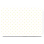 Polka Dots - Cornsilk Yellow on White Large Doormat