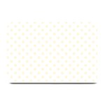 Polka Dots - Cornsilk Yellow on White Plate Mat