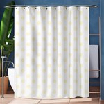 Polka Dots - Cornsilk Yellow on White Shower Curtain 60  x 72  (Medium)
