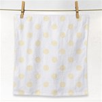 Polka Dots - Cornsilk Yellow on White Face Towel