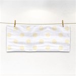 Polka Dots - Cornsilk Yellow on White Hand Towel