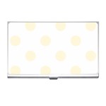 Polka Dots - Cornsilk Yellow on White Business Card Holder
