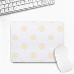 Polka Dots - Cornsilk Yellow on White Small Mousepad