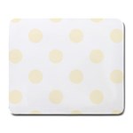 Polka Dots - Cornsilk Yellow on White Large Mousepad