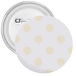 Polka Dots - Cornsilk Yellow on White 3  Button