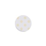 Polka Dots - Cornsilk Yellow on White 1  Mini Magnet