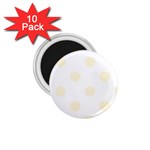 Polka Dots - Cornsilk Yellow on White 1.75  Magnet (10 pack)