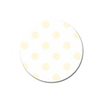 Polka Dots - Cornsilk Yellow on White Magnet 3  (Round)