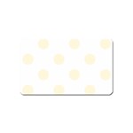Polka Dots - Cornsilk Yellow on White Magnet (Name Card)