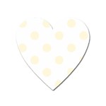 Polka Dots - Cornsilk Yellow on White Magnet (Heart)