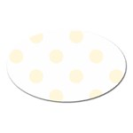 Polka Dots - Cornsilk Yellow on White Magnet (Oval)