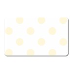 Polka Dots - Cornsilk Yellow on White Magnet (Rectangular)