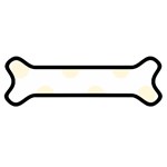Polka Dots - Cornsilk Yellow on White Magnet (Dog Bone)