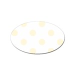 Polka Dots - Cornsilk Yellow on White Sticker Oval (100 pack)