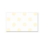 Polka Dots - Cornsilk Yellow on White Sticker (Rectangular)