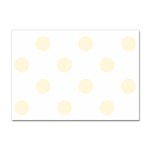 Polka Dots - Cornsilk Yellow on White Sticker A4 (10 pack)